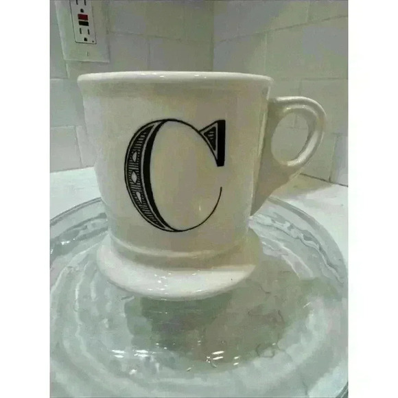 Anthropologie Other - Anthropologie Monogram Mug Letter C White Coffee Tea